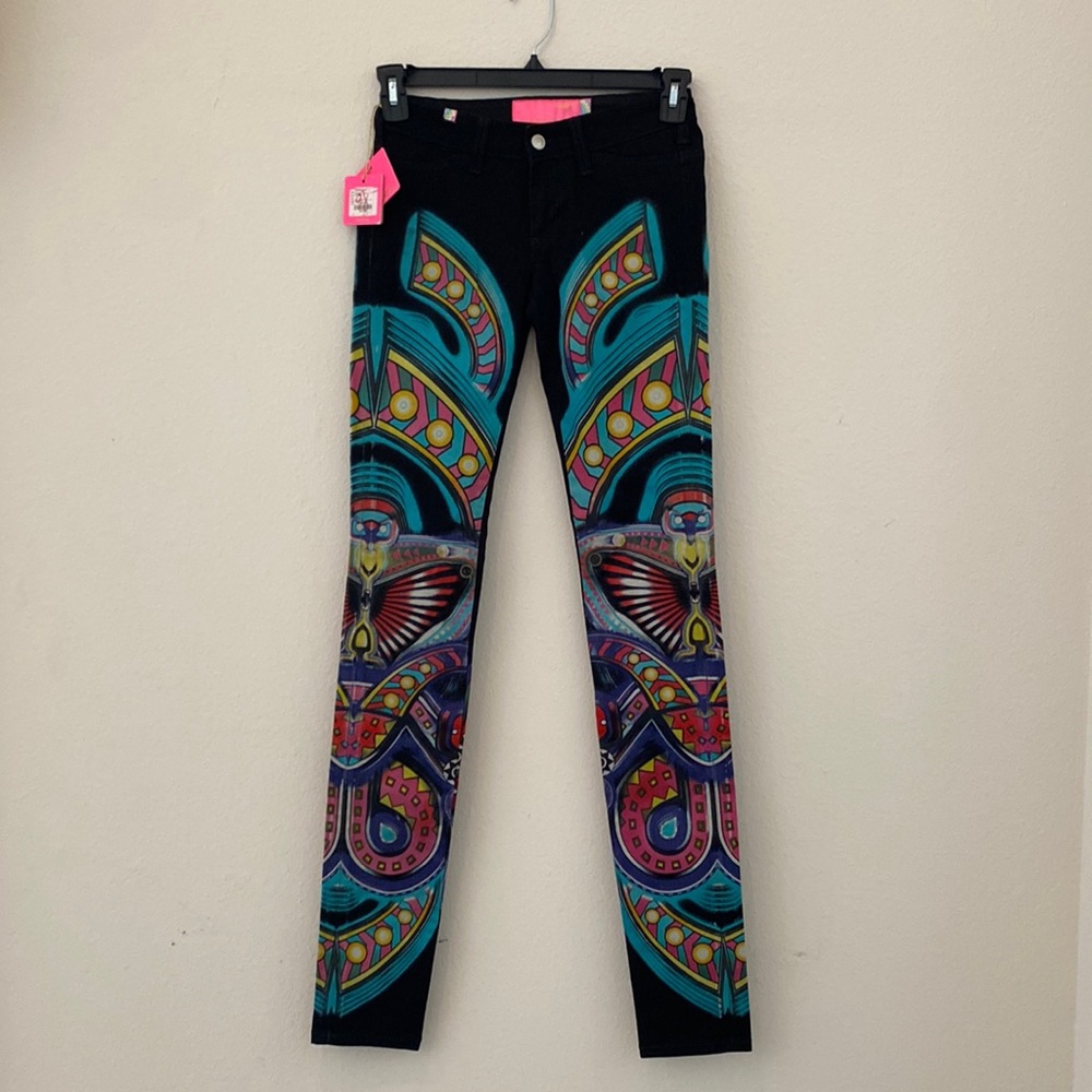 Manish Arora Pintball size 26 black jeans NEW WITH TAGS Rare perfect condition